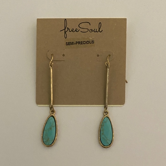Free Soul Jewelry - Costume Turquoise-Style Drop Earrings